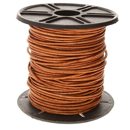 The Beadsmith Leather Cord –Dyed Antique Light Brown– 1mm Spool – 25 Yards/22.86 Meters –Indian Leather Thong Ideal for Braiding, Beading, Necklaces, Fine Lacing, Hair Accessories & DIY Jewelry Making - size: 1mm, style: Dyed Antique Light Brown – 25 Yard