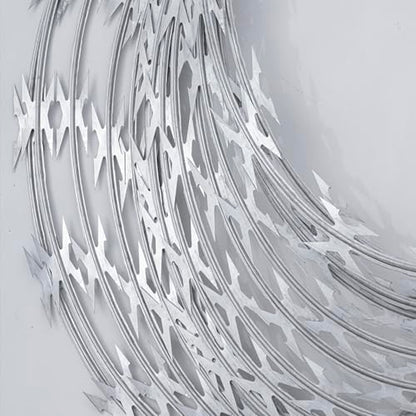 345 FT Razor Wire, 7 Rolls, Concertina Fencing with Warning Sign | Hot-dip galvanized steel, silver. For fence, wall, garden & commercial security. Easy to install. Durable & rust-resistant. - size: 345 FT, style: 7 Rolls