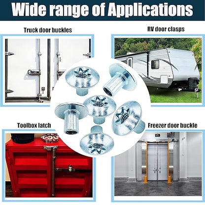 Fuoequl Trailer Hasp Bolt Kit, for Trailer Cam Action Hasp 8 pcs - style: Trailer Hardware Nuts