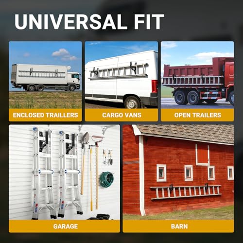 Foldable Trailer Ladder Rack, Heavy Duty Side Mount Carrier