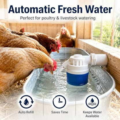 1 Inch NPT Threaded Side Inlet Automatic Water Float Valve (1'') | Automatic Water Level Control, Shut Off Valves, For Water Tank, Pool, Livestock Troughs - size: 1''