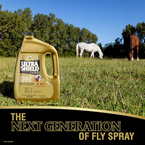 Absorbine UltraShield Gold 128oz Insecticide & Repellent for 100+ Insects, Use on Horses - size: 128 Ounce w/o Sprayer