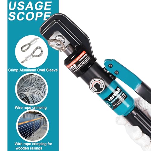 AMZCNC Wire Rope Crimping Tool Swaging Tool 3/64-3/16 Ferrules Cutter Kit