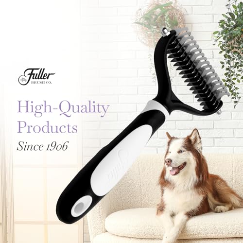 Fuller Brush Pet Dematting Comb – Stainless Steel Blades Remove Tangles, Knots & Mats – Safe for Dogs & Cats with Sensitive Skin – Comfortable Grip, Easy Grooming Tool - size: Dual-Head