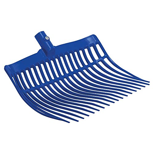 Dura-Tech Manure Fork Replacement Head 1 Bar | Easily Scoop Horse Poop Rake | Soiled Bedding Fork | Wider Pitchfork Design | Horse Manure Rake | Head Only - color: Royal