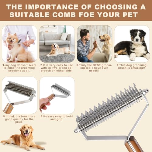 Medium Handmade Wooden Dog & Cat Comb - size: Medium
