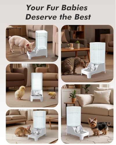 Automatic Dog Water Bowl Dispenser with Patented Faucet - 8L Large Gravity Cat Water Dispenser with Filter & Adjustable Base, Wide Mouth for Easy Clean, BPA-Free, Stainless Steel Pet Waterer for Pets
