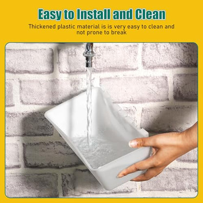 2 Pack Chicken Feeder Waterer 2.5 Quart Hanging Poultry Feeders Trough - color: White