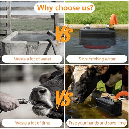 Automatic Livestock Water Trough Float Valve with Copper Connector & Ptfe Tape, Water Level Auto Control Stock Tank Float Valves for Cattle, Horse, Sheep Stock, Farm Animal, Pool, Pond (2 Pack)