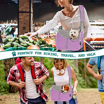 PetAmi Dog Sling Carrier Small Dogs, Hands Free Crossbody Carrier, Purple - color: Purple