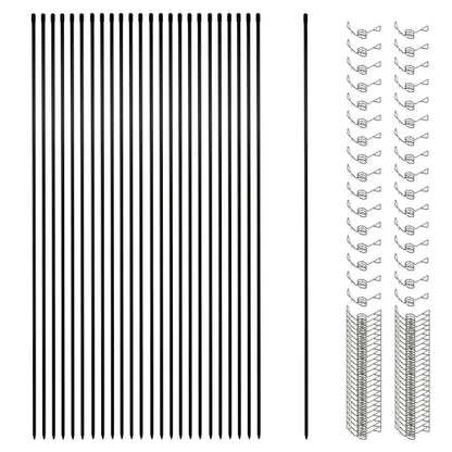 Sunnyglade 45.3" 25PCS Fiberglass Electric Fence Posts with 100 Metal Loops