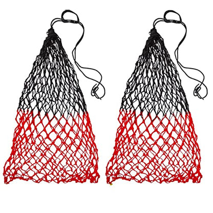 Set of 2 42" Soft Mesh Hay Nets with 2" Holes, Fits 4-6 Flakes of Hay (42", Light Brown/Dark Brown) - color: Light Brown/Dark Brown