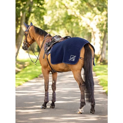 LeMieux Arika Clima-Tek Exercise Quarter Sheet - Horse Blanket - Navy - X-Large - size: X-Large