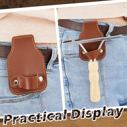 Blulu 1 Set Horse Show Comb Brush Holder Cattle Horse Race Grooming Brush Show Comb Derby Day Horses Mane and Tail Brushes with Wood Handle Livestock Supplies for Cow Pet Dog Cattlles Cows Goat Sheep