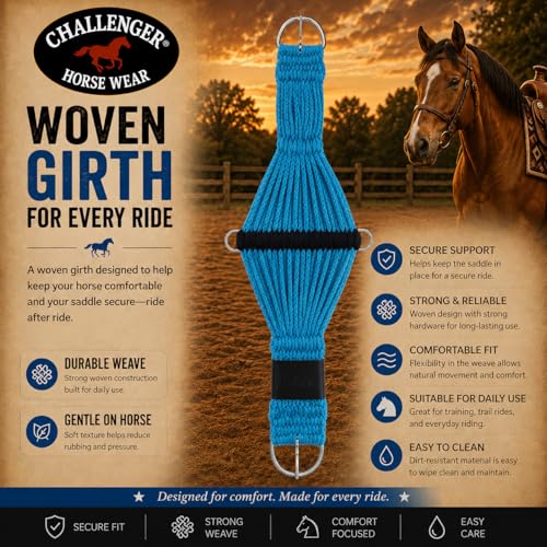 CHALLENGER Horse Western Turquoise Saddle Cinch Girth TACK 22" 9771 - size: 36"