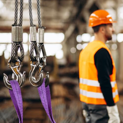 Lift Sling Straps,1" x 3.3' 2-Ply Heavy Duty Flat Eye Lift Slings | Polyester Lifting Strap Tree Saver Recovery Strap Web Sling Rigging Moving Tow Hoist Gear Straps 3200 lb 2600 lb 6400 lb 2P - color: Purple, size: 1" x 3.3' (2 pack)