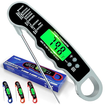 Meat Thermometer Digital, Instant Read Digital Meat Thermometer - color: Grey