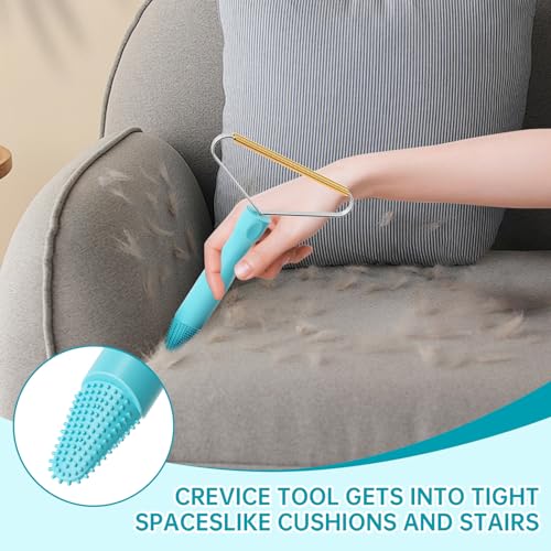 Pet Hair Remover, Dog Cat Carpet Rake, Lint Remover Shaver for Sofas-2pack - color: Sky Blue