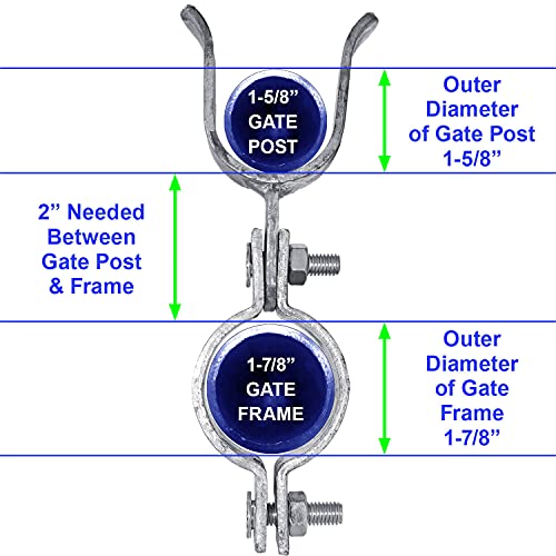 1-7/8" x 1-5/8" Chain Link Fence Gate Fork Latch - Galvanized with Padlock Hole - size: 1-7/8"x1-5/8"