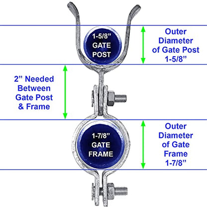 1-7/8" x 1-5/8" Chain Link Fence Gate Fork Latch - Galvanized with Padlock Hole - size: 1-7/8"x1-5/8"