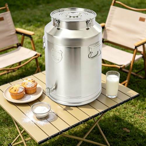 76L/20Gal 304 Stainless Steel Milk Can with Spigot - size: 76L/20Gal,w/Faucet