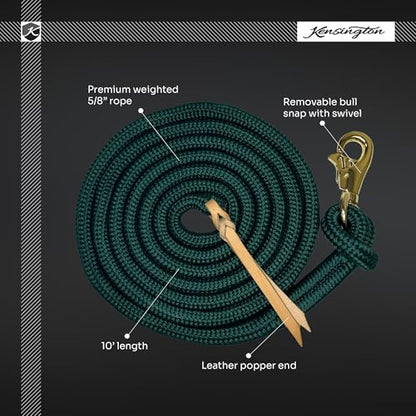 Clinician Braided Training Lead, Bull Snap, 10 ft, Wine with Satin