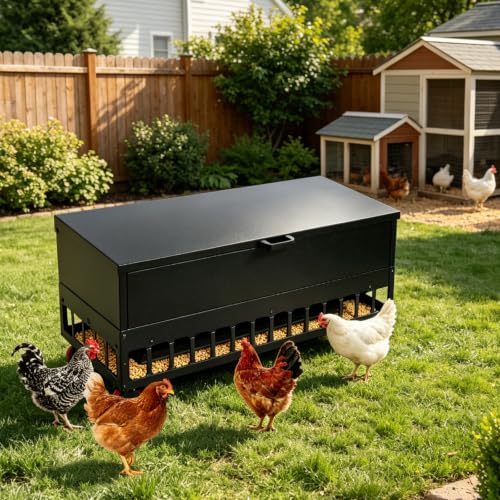 120LBS Heavy-Duty Galvanized Automatic No-Waste Chicken Feeder