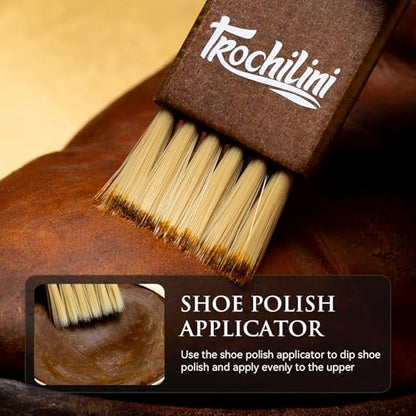 Shoe Polish Kit 13PC Shoe Shine Leather Boot Shoe Care Set Mink Oil Brushes and More for Gentle Care Cleaning - color: 9psc