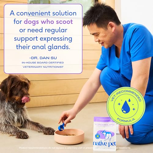 Native Pet WonderGland - Dog Anal Gland Supplement - Promotes Firm Stools, Natural Gland Expression to Help Reduce Scooting - Fiber Food Topper with Miscanthus Grass, Pumpkin & Probiotics - 30 Scoops - size: 30 Servings
