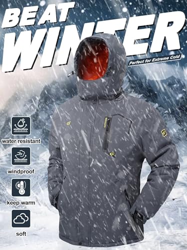 QPNGRP Mens Waterproof Ski Snowboard Jacket Winter Windproof Snow Coat - color: Black, size: Medium