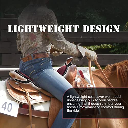 Harrison Howard Trail Seat Saver Western Tack Saddle Ride-on Pad with Cushion Bottom Helps Distribute Back Pressure - color: Burgundy