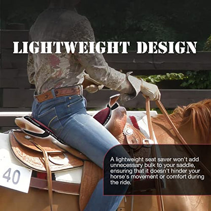 Harrison Howard Trail Seat Saver Western Tack Saddle Ride-on Pad with Cushion Bottom Helps Distribute Back Pressure - color: Burgundy