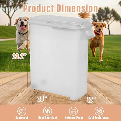 Buddeez Airtight Rolling Pet Food Storage Container, Bird Seed, 50 Quart - color: White Lid, size: 1 Pack (50 Quart)
