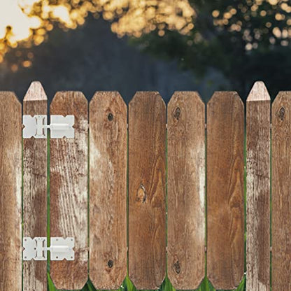 Self Closing Gate Hinges Heavy Duty Hardware Hinges for Wooden/Vinyl/PVC Fences, 90 Degree Adjustable Gate Hinge with Installation Screws and Swing Adjuster Tool, 2 Pack/Set, White - color: White
