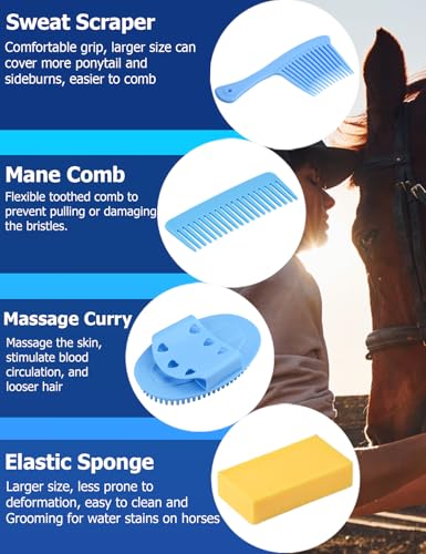 Horse Grooming Kit 13 Piece, Horse Brushes for Grooming Supplies Set