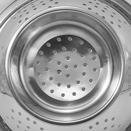 ExcelSteel Colander Set Stainless Steel | Nesting Design | Mirror Polished-| Oversized Handles-| 1-4 Quart,Set of 3,(Pack of 6) - size: 1 QT/2.5 QT/4 QT (Pack of 6)