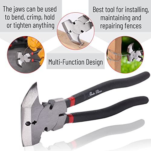 Bates - Multi-Plier Fence Tool, 10.8", Nail & Staple Puller, Cutting Pliers | Multi Function Tool for Fence Repair Nail Removal Staple Pulling Wire Cutting Construction Carpentry Gardening Use - color: Black, size: 1 Pack