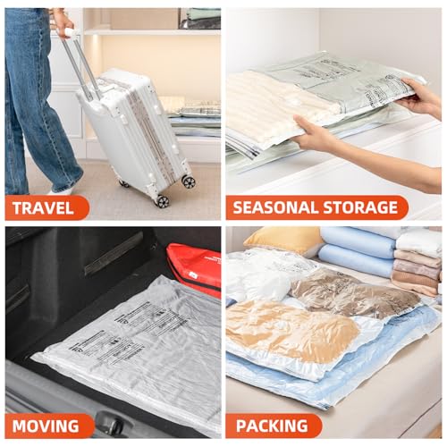 TAILI 10 Pack Vacuum Storage Bags, Jumbo Size (31×40 inch), Cream - size: 10 Jumbo