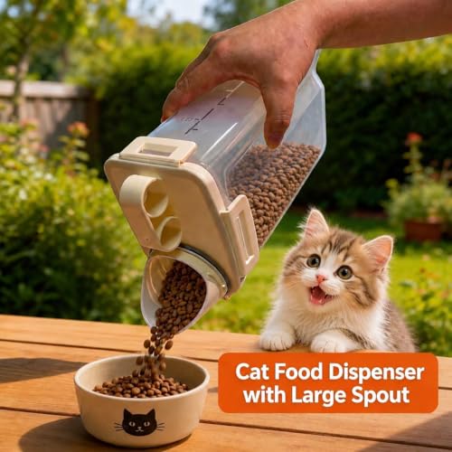 2 Lbs Small Cat Dog Food Storage Container for Bird Seed, Pet Food, 2 Pack - color: Two Beige