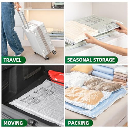 TAILI 6 Pack Vacuum Storage Bags, Jumbo Size (31×40 inch), Cream - size: 6 Jumbo