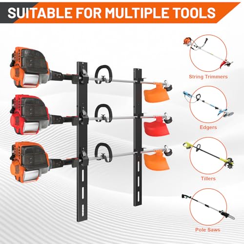 Weed Eater Rack for Trailer, 3 Place Heavy Duty Rust-Proof Weedeater Racks, Trimmer Rack for Open Trailer Truck with Combination Locks - color: 3 Place