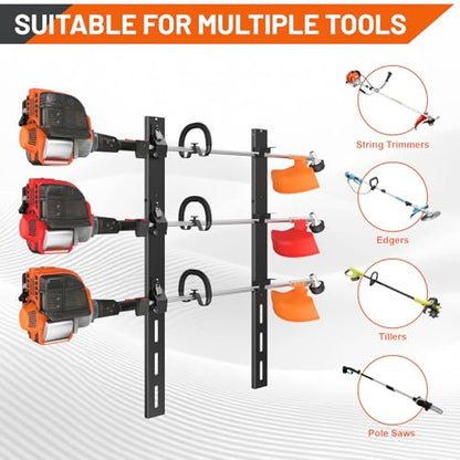 Weed Eater Rack for Trailer, 3 Place Heavy Duty Rust-Proof Weedeater Racks, Trimmer Rack for Open Trailer Truck with Combination Locks - color: 3 Place