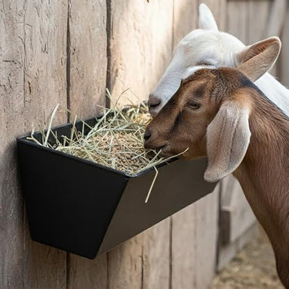 3-Pack 6 Qt Metal Hanging Feed Troughs for Goats, Ducks and Livestock