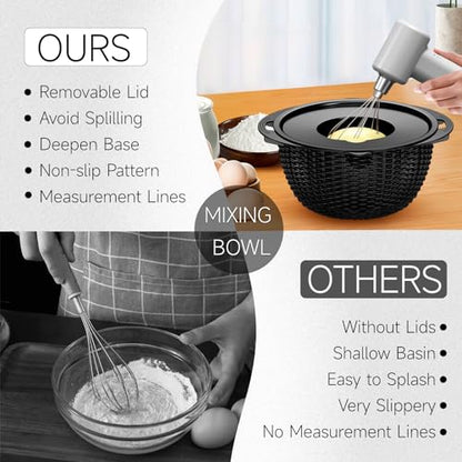 4-1 Colander with Bowl Set - Pasta Strainer - Colander for Kitchen - Strainers and Colanders Rice Strainer Fruit Cleaner Veggie Wash Sink Strainer Kitchen Essentials - Black - color: Black