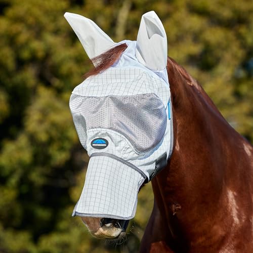 WeatherBeeta Hybrid Fly Mask, White/Charcoal, Large - size: L