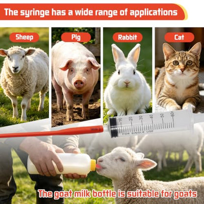 24Pcs Lamb and Goat Kid Feeding Tube Kit Feeding Bottles