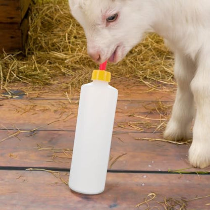 SHINEOFI 5pcs Baby Goat Bottle Lamb Feeding Bottles 400ml Goat Milk Drink Supplies with 10 Pacifiers Newborn Animal Nursing Tools for Livestock Feeding