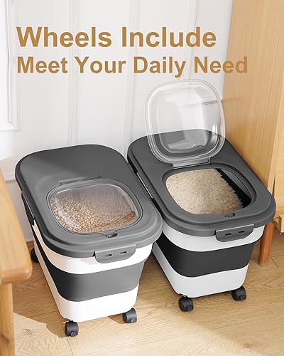 20-30 Lbs Rice Storage Container,Collapsible Food Storage Container - color: Black/20-30LBS