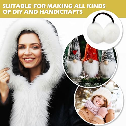Tatuo 2 X 60 Inch White Fake Fur Fabric for Crafts Sewing DIY - color: White, size: 2 x 60 Inch