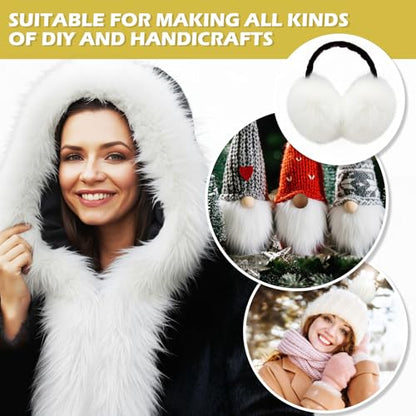 Tatuo 2 X 60 Inch White Fake Fur Fabric for Crafts Sewing DIY - color: White, size: 2 x 60 Inch